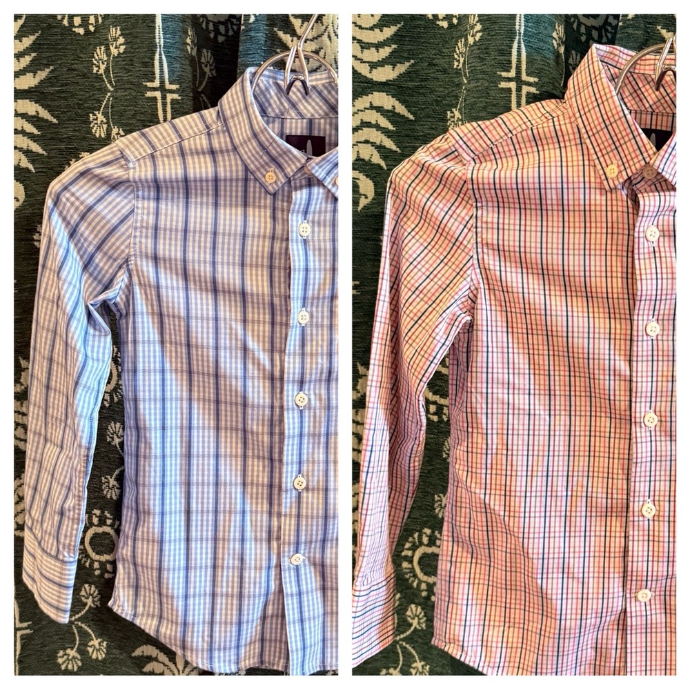 Johnnie-O Boys (Lot Of 2) Checkered Plaid Button-Down Shirts Size 6